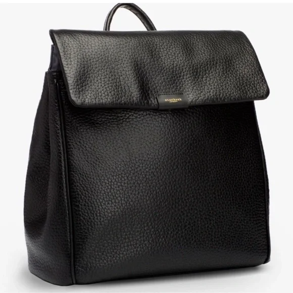 Storksak Black Pebble Leather Diaper Bag Backpack - Picture 1 of 9